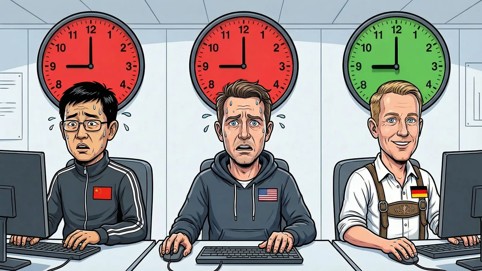 3 Programmierer aus verschiedenen Ländern