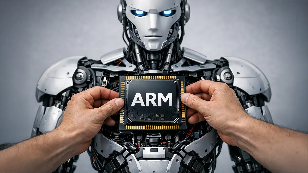 Einem Roboter wird ein ARM Prozessor eingesetzt