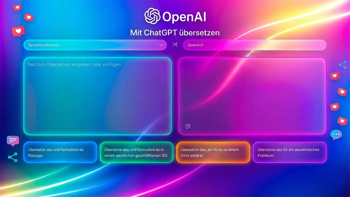 Ein ChatGPT Translate Fenster