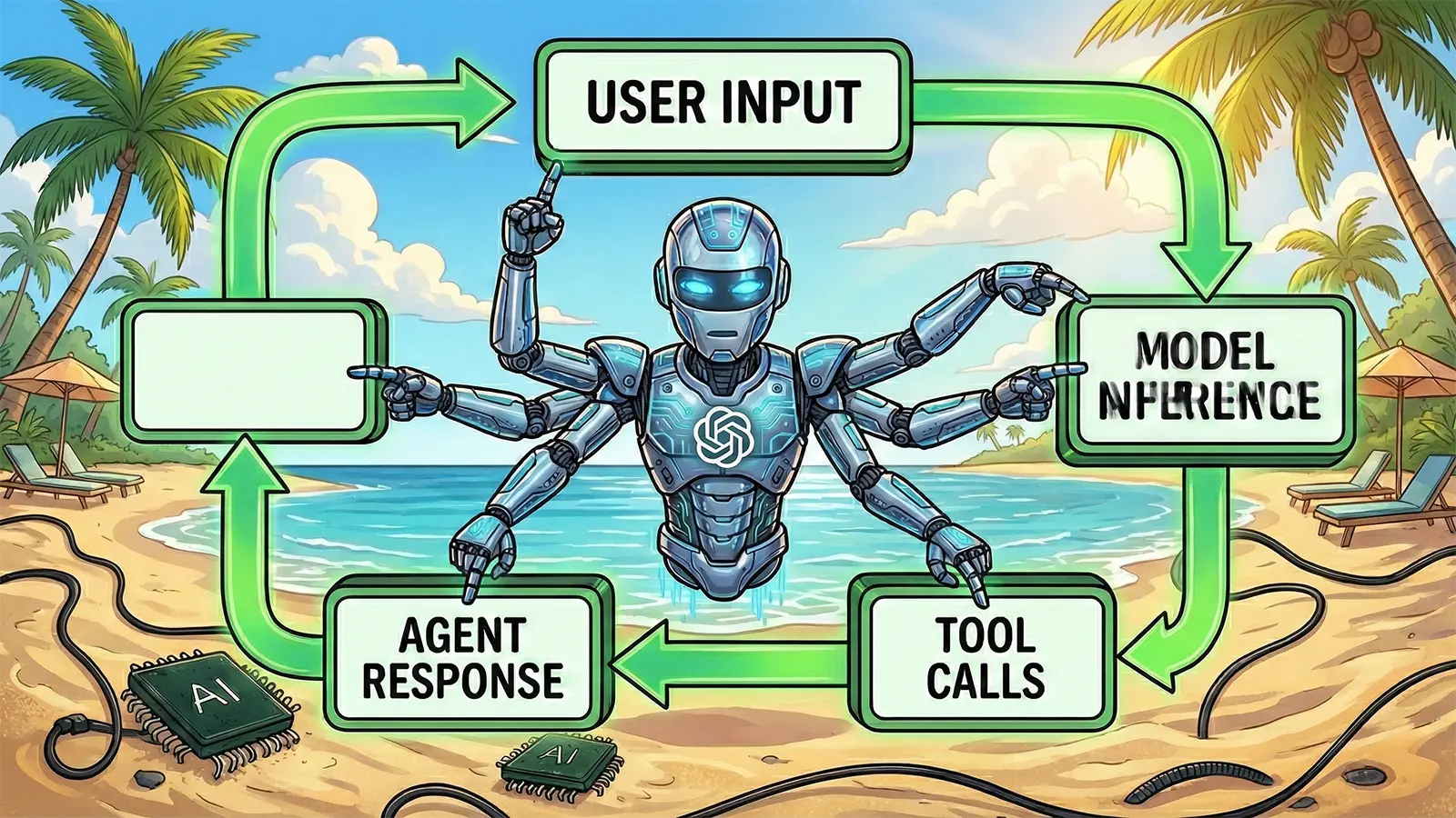 Ein Roboter in einem Codex Loop