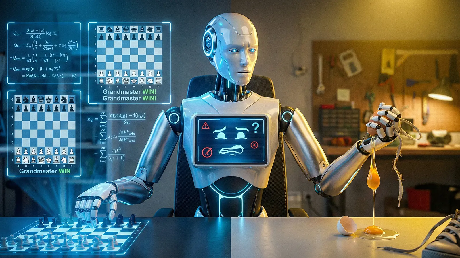 Ein Roboter meistern Schach und Mathematik, kann aber kein Ei halten