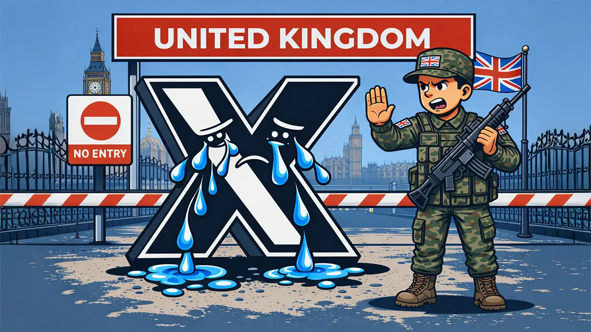 Ein X steht vor der Grenze von England