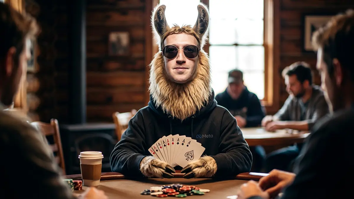 Zuckerberg spielt Poker im Lama Kostüm