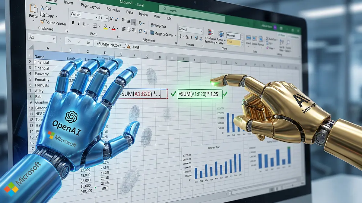 Eine Exel Tabelle wird von OpenAI und Anthropic bearbeitet