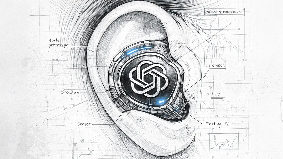 Ein Ohr mit neuem OpenAI Gerät