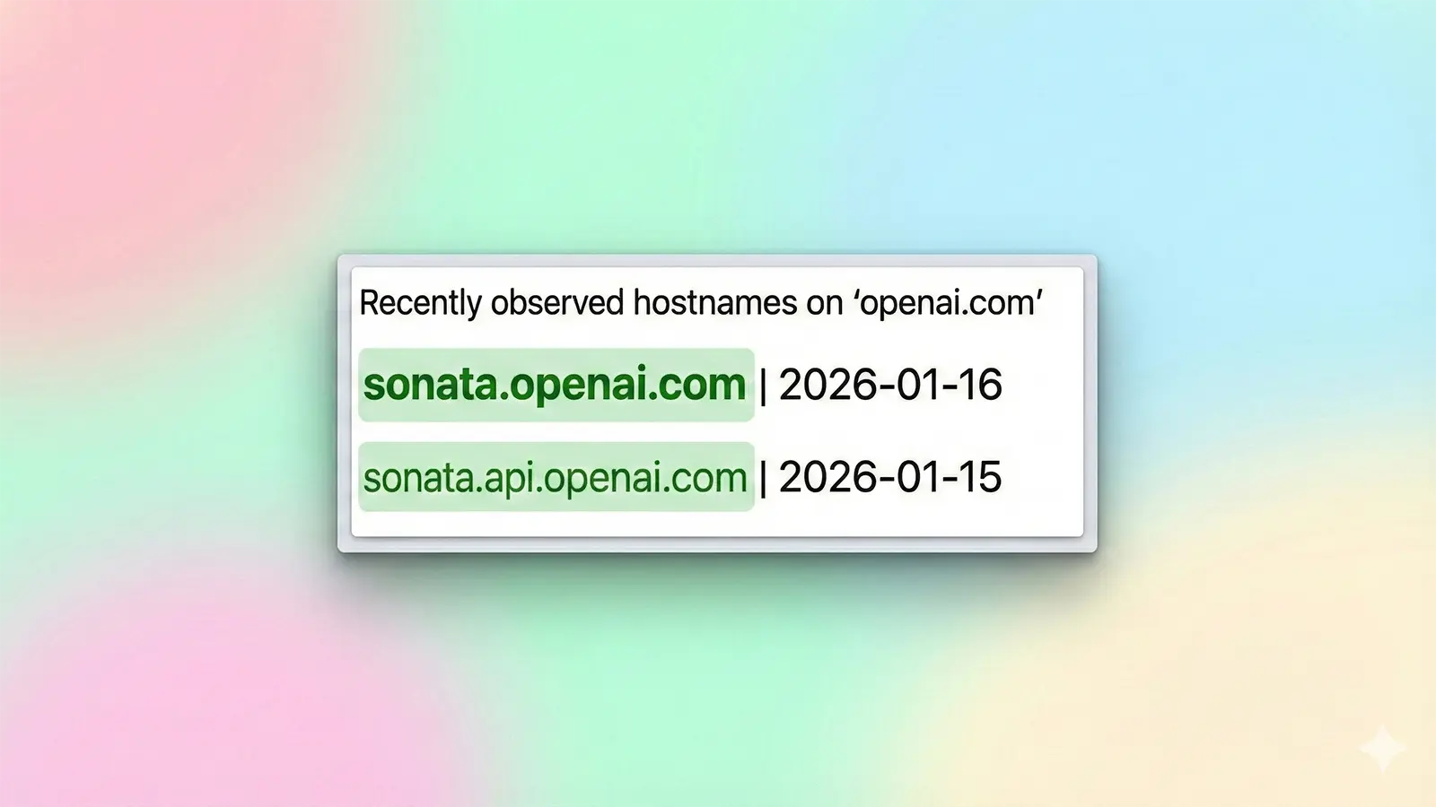 Eine Bild mit OpenAI Sonata Adresse