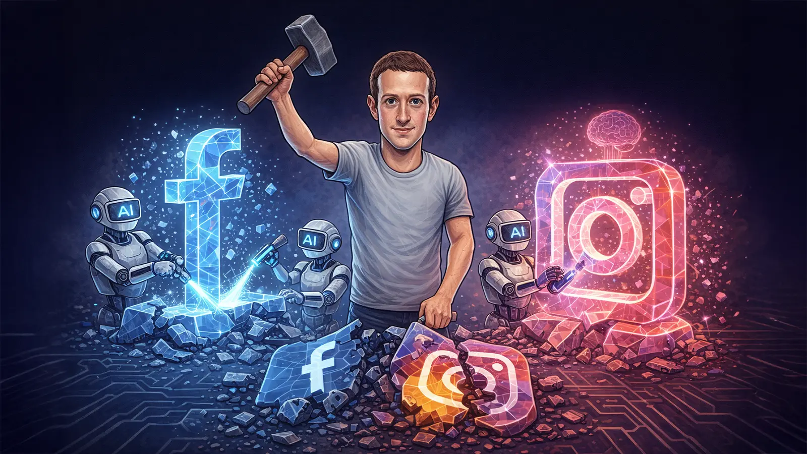 Zuckerberg zerhämmert Facebook und Instagram