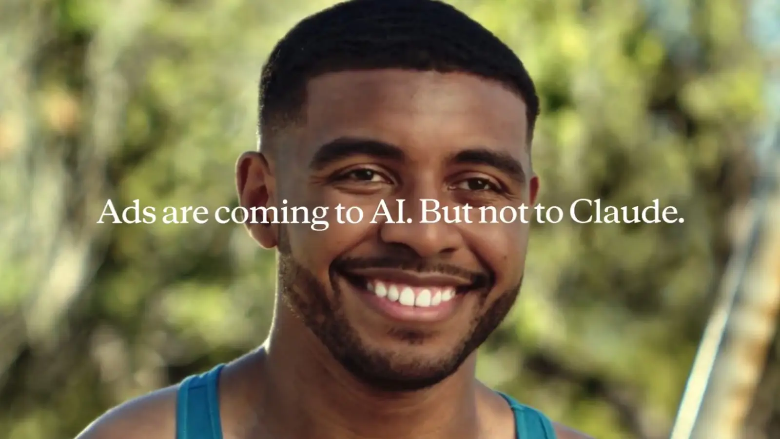 Ein Mann macht Sportwerbung