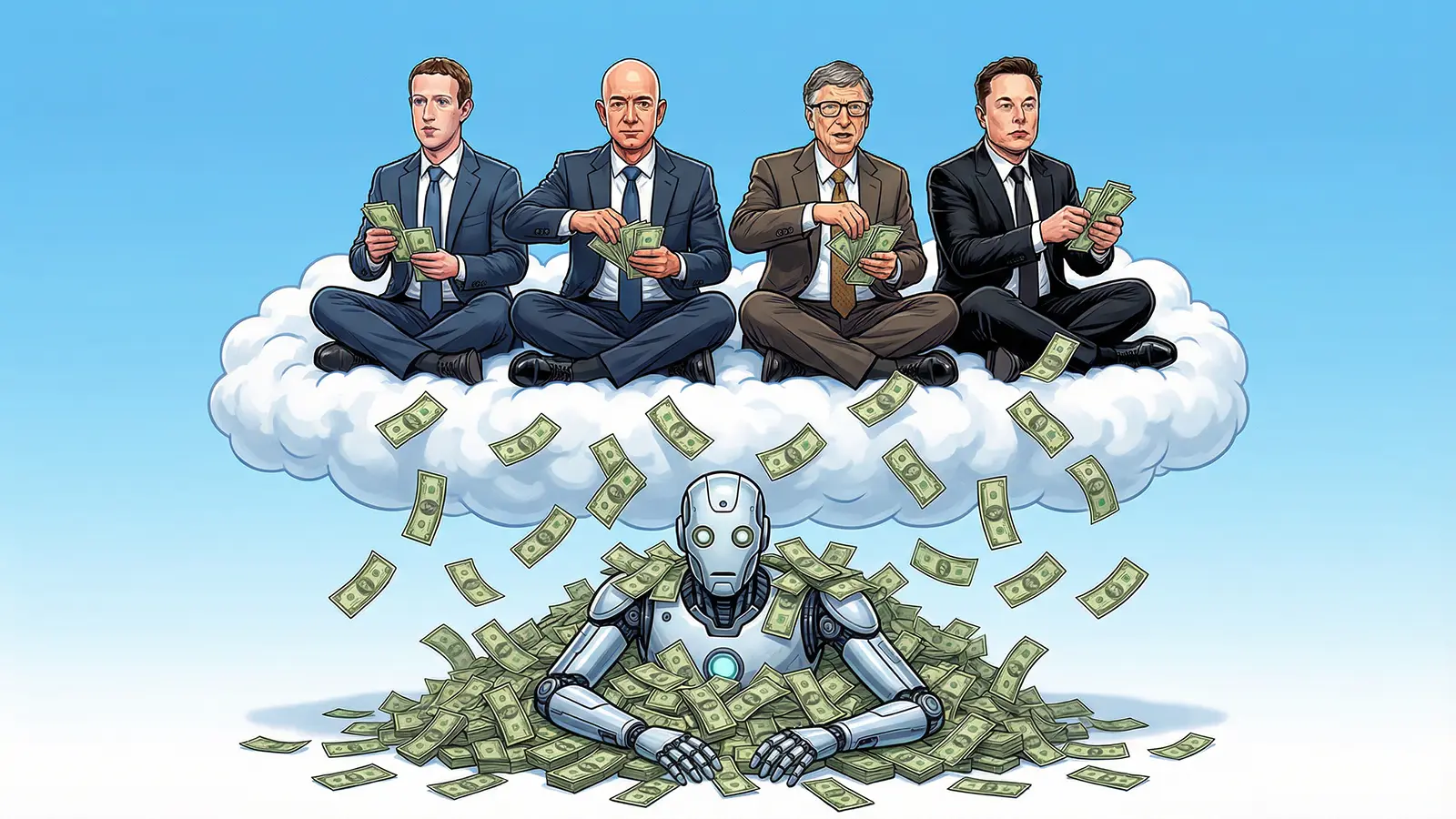 Techgiganten werfen mit Geld um sich für Roboter