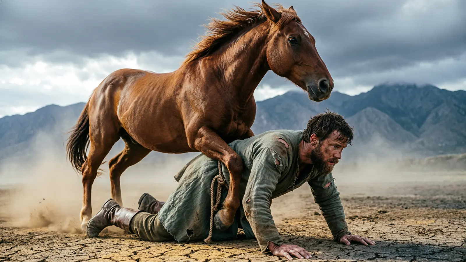 Ein Pferd und ein Mann